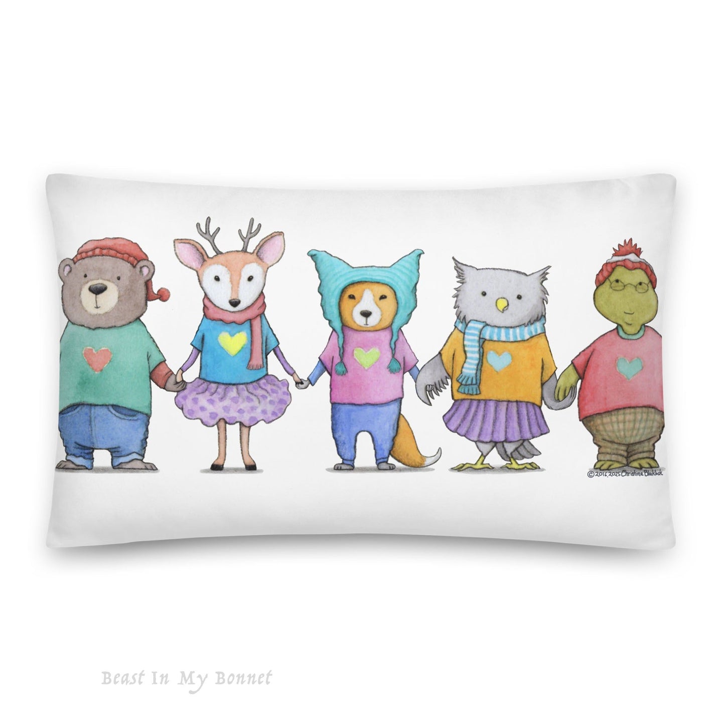 Lumbar Throw Pillow 20 x 12 - Paws-In-Paws