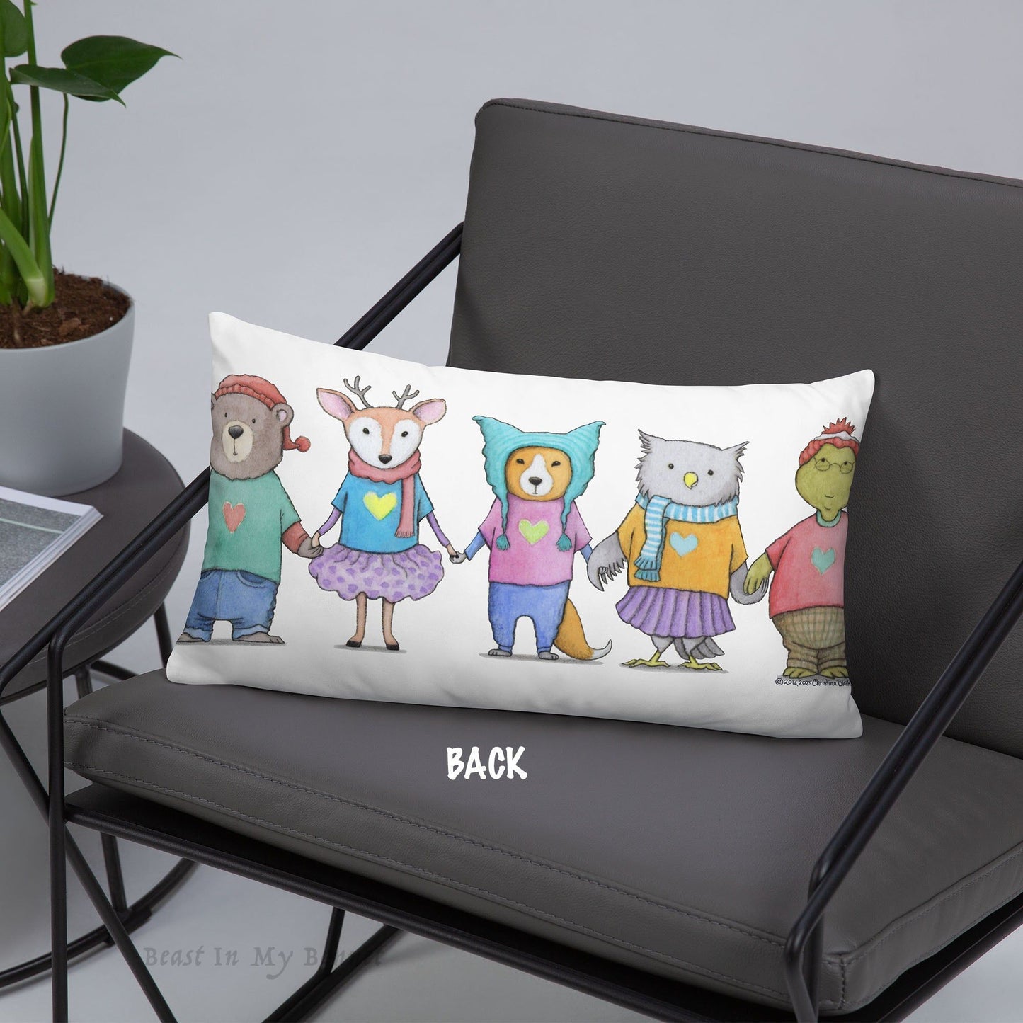 Lumbar Throw Pillow 20 x 12 - Paws-In-Paws