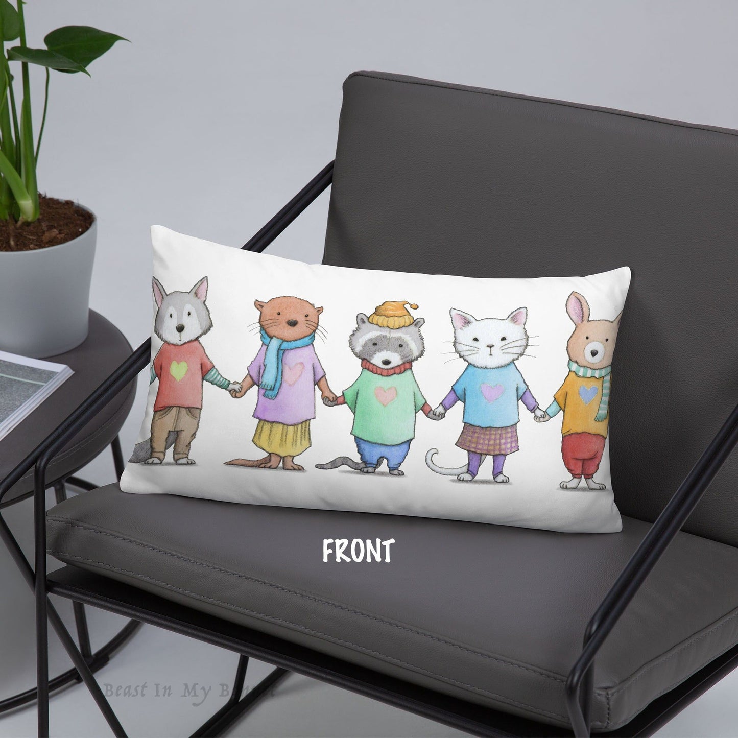Lumbar Throw Pillow 20 x 12 - Paws-In-Paws