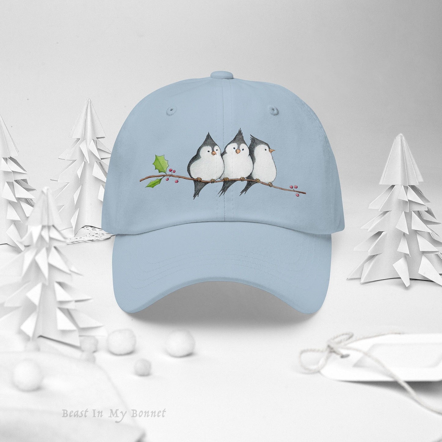 Christmas Dad Hat - A Banditry of Tufted Titmice