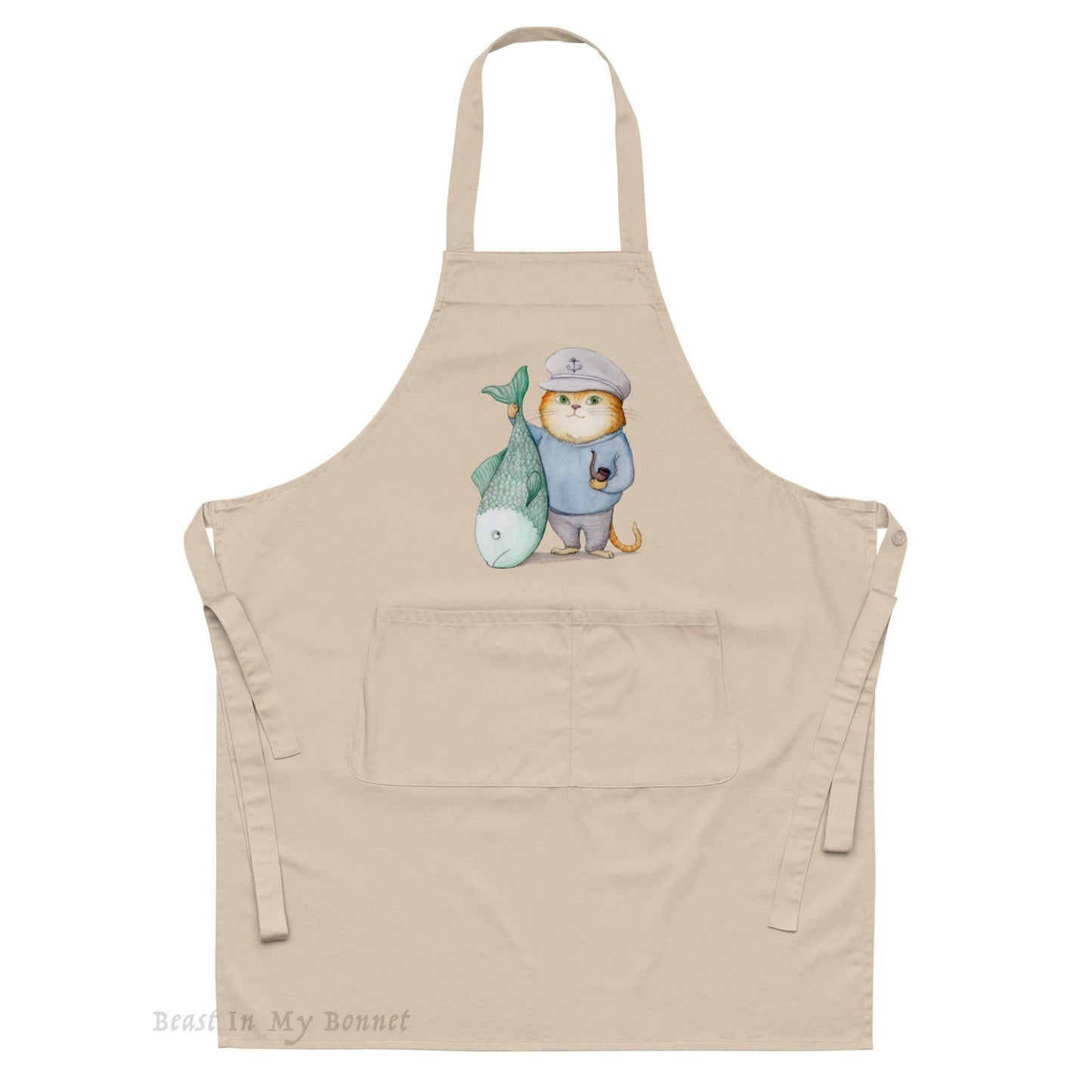 Organic Cotton Apron - Captain Cat's Fish Story