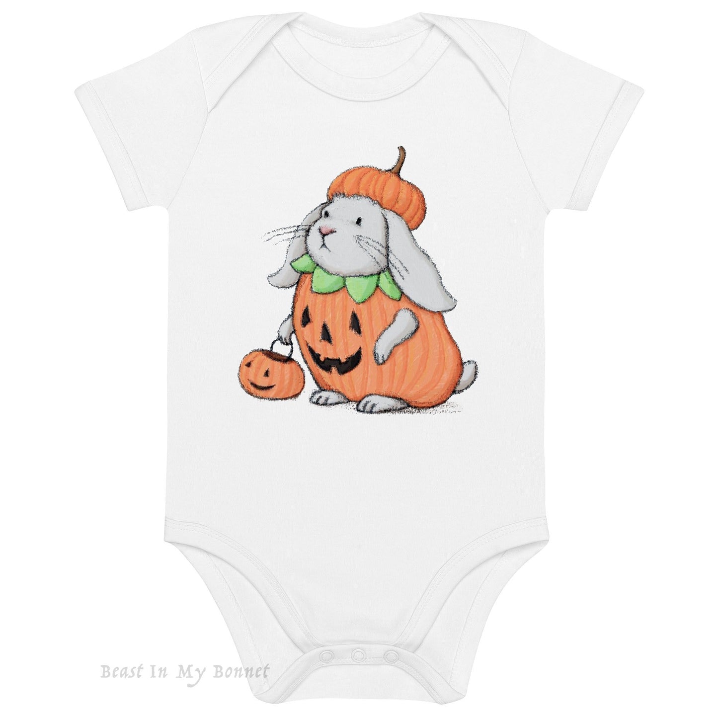 Organic Cotton Baby Bodysuit - Halloween Rabbit