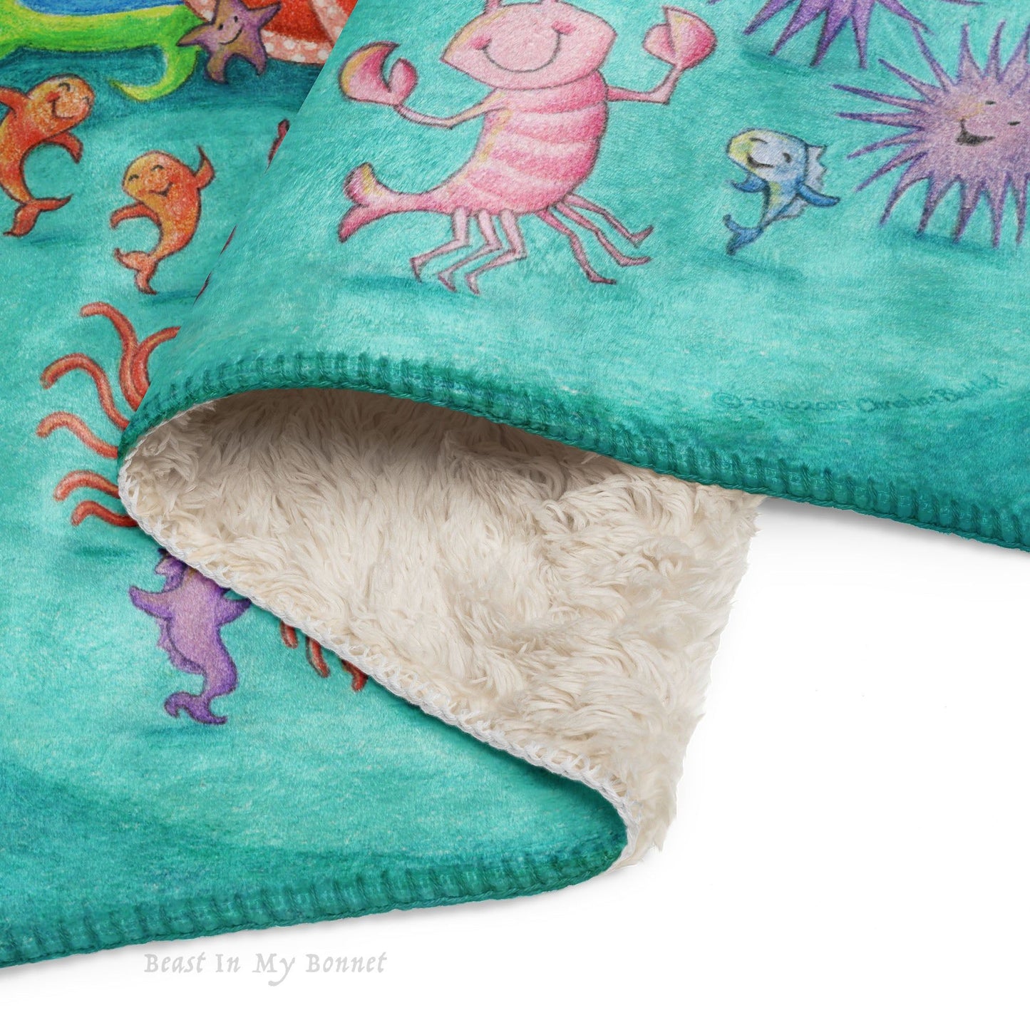 Sherpa Blanket - 37 x 57 - Octopus' Garden Party