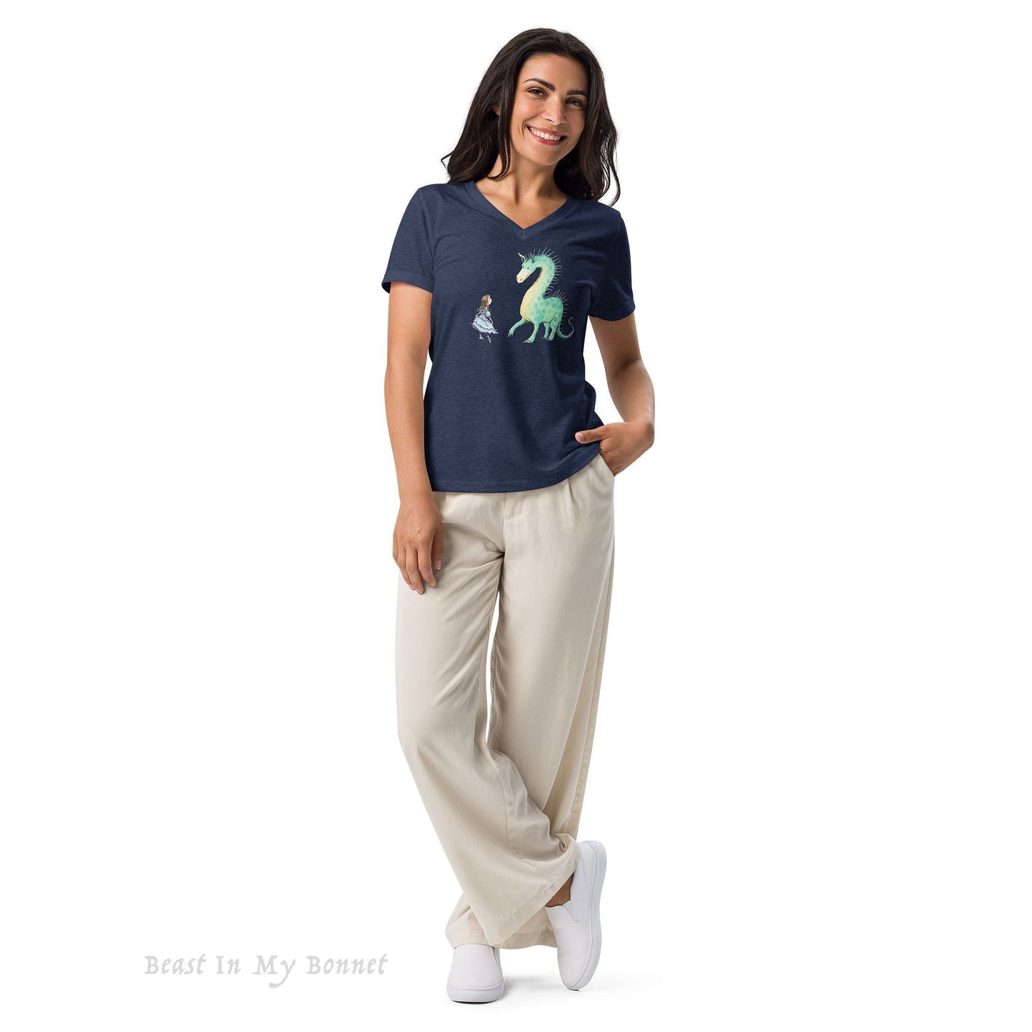 Women’s Relaxed V-Neck Tee - The Conquering Hero