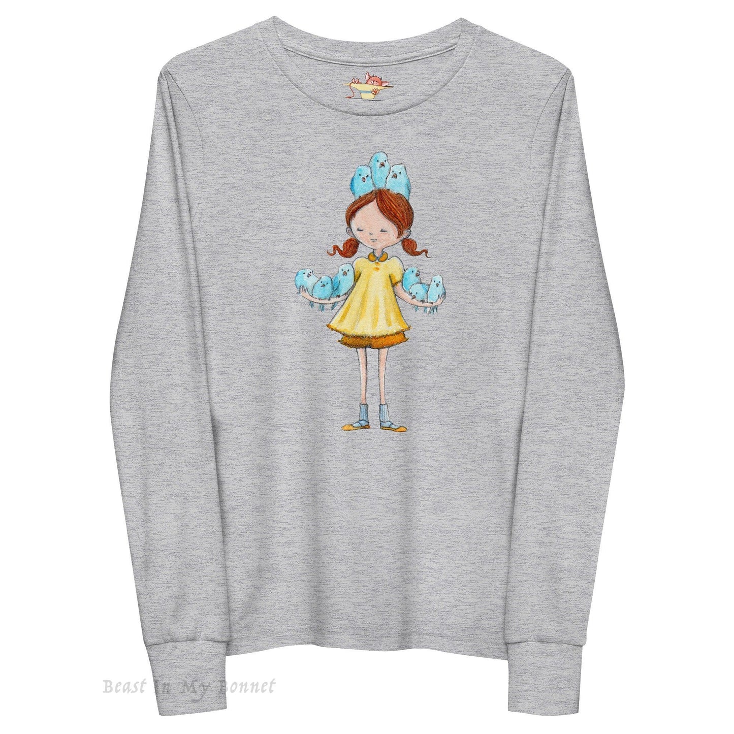 YOUTH Long Sleeve Tee - Blue Birds in Hand