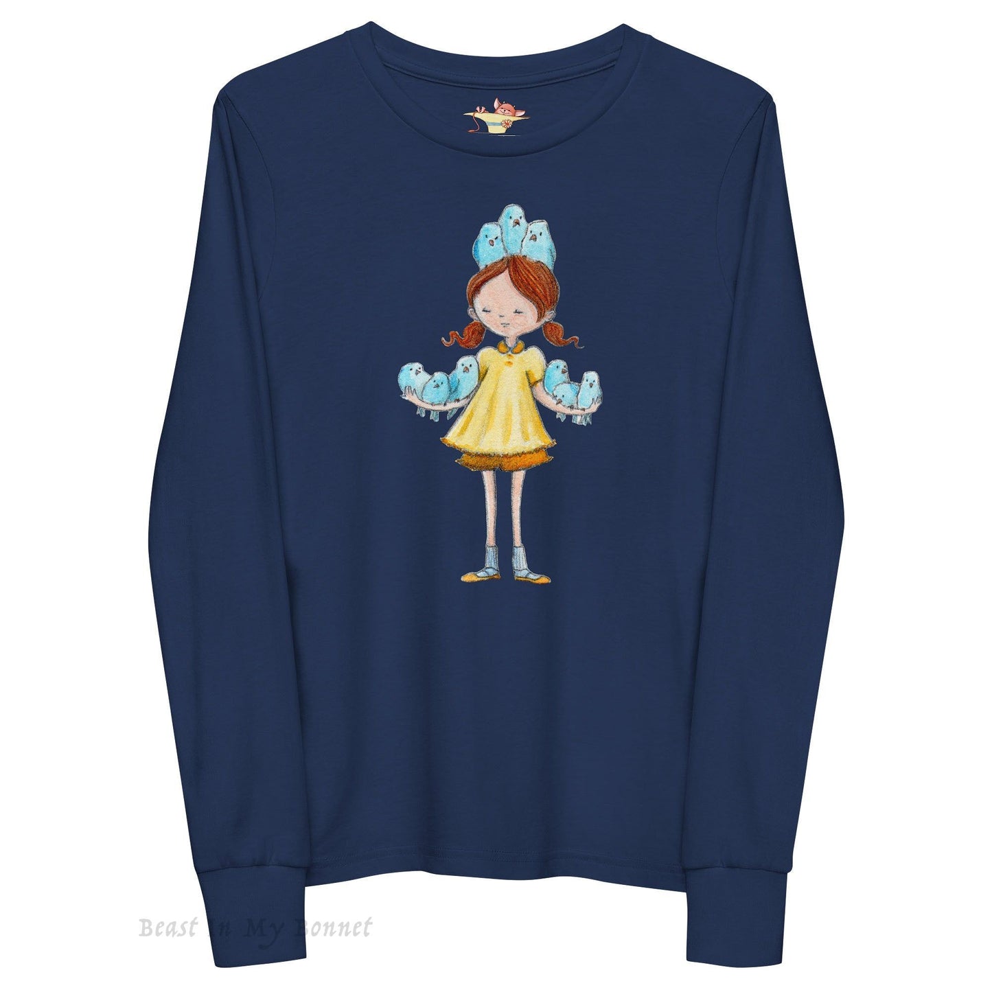 YOUTH Long Sleeve Tee - Blue Birds in Hand