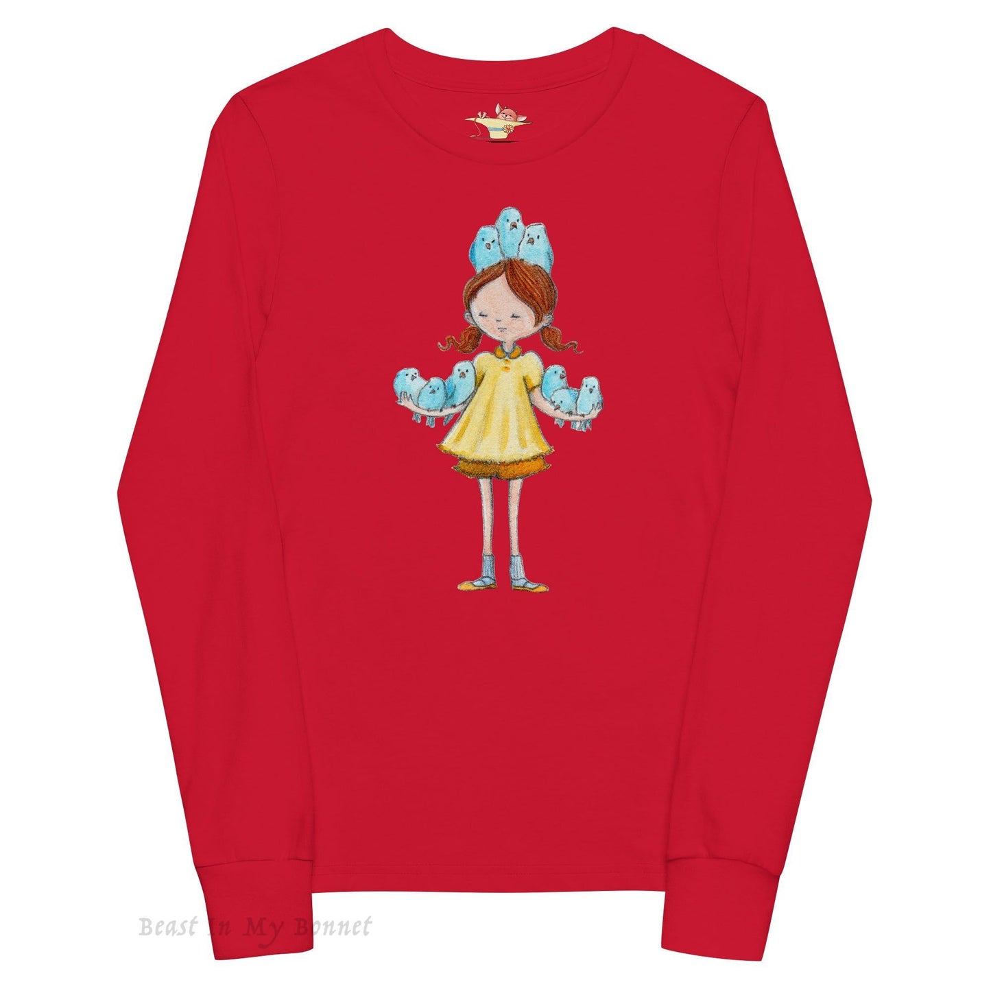 YOUTH Long Sleeve Tee - Blue Birds in Hand
