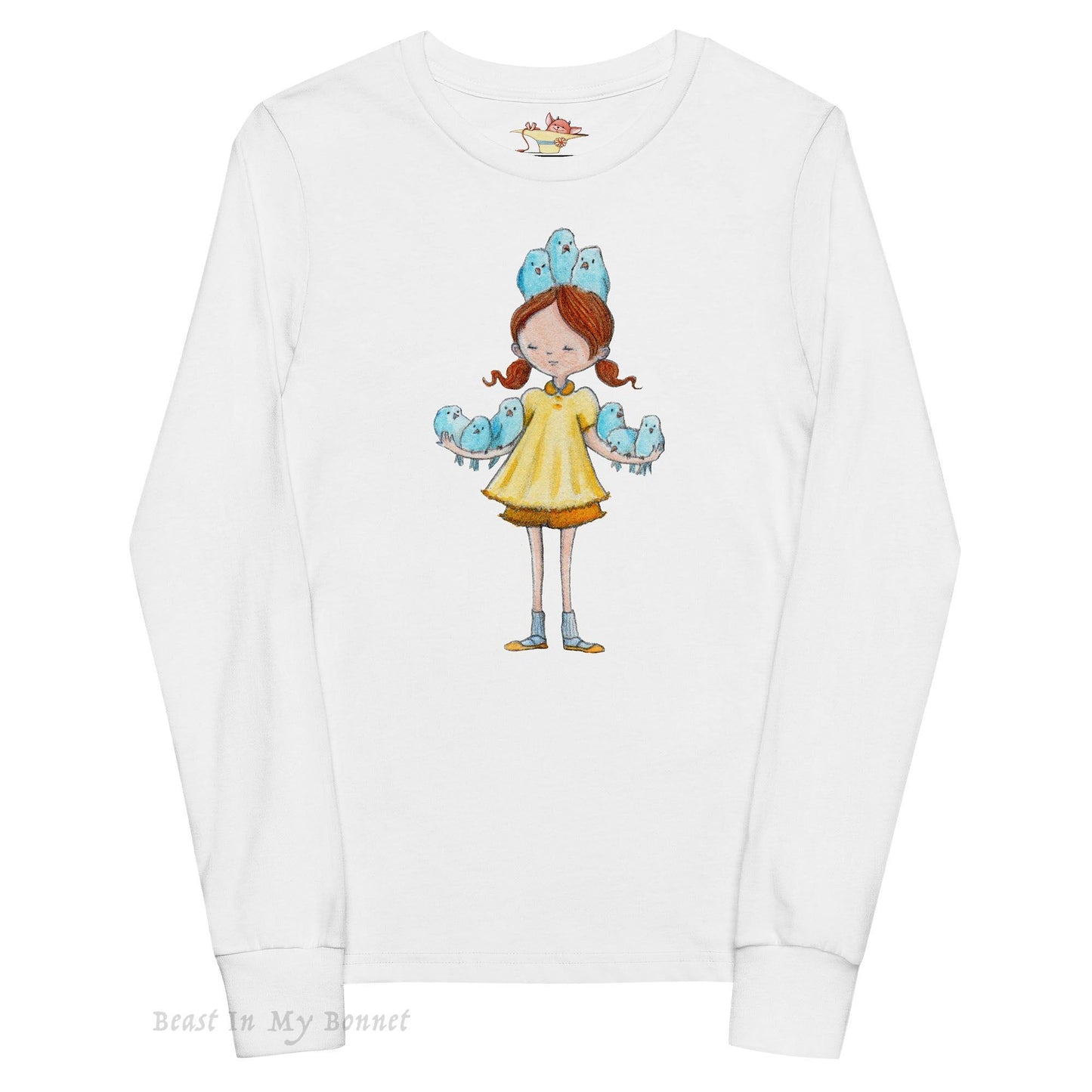YOUTH Long Sleeve Tee - Blue Birds in Hand