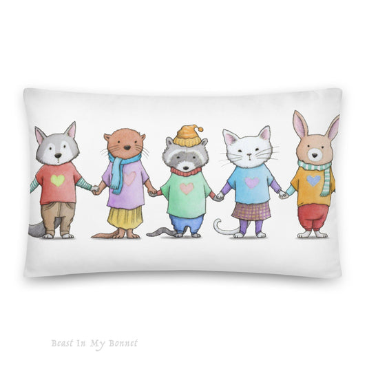 Lumbar Throw Pillow 20 x 12 - Paws-In-Paws