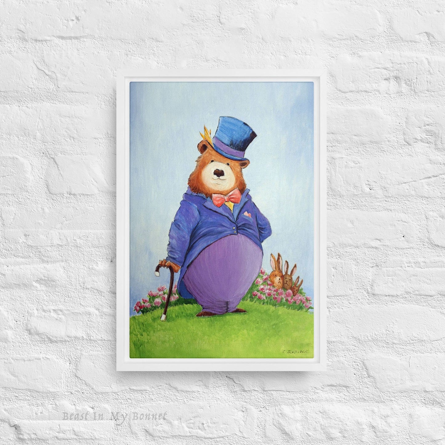 Framed Canvas 12 x 18 - Dapper Bear