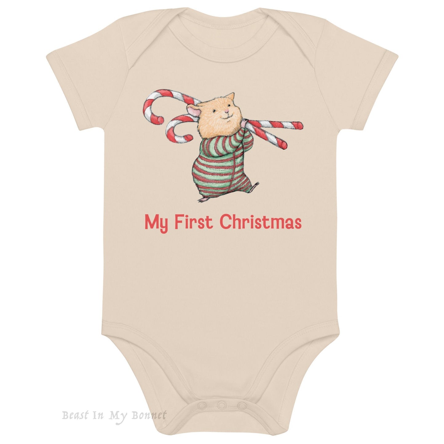 Organic Cotton Baby Bodysuit - My First Christmas