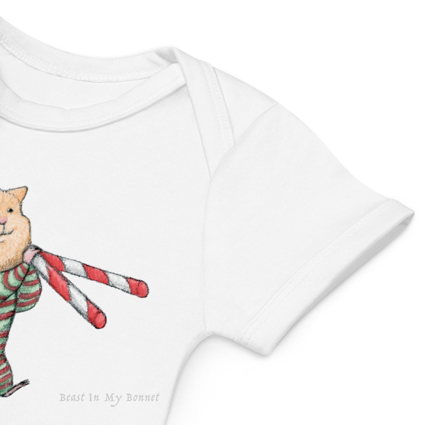 Organic Cotton Baby Bodysuit - My First Christmas