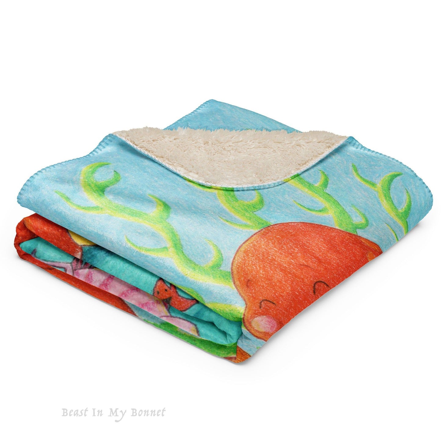 Sherpa Blanket - 37 x 57 - Octopus' Garden Party