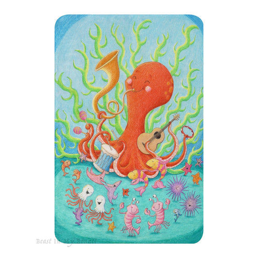 Sherpa Blanket - 37 x 57 - Octopus' Garden Party